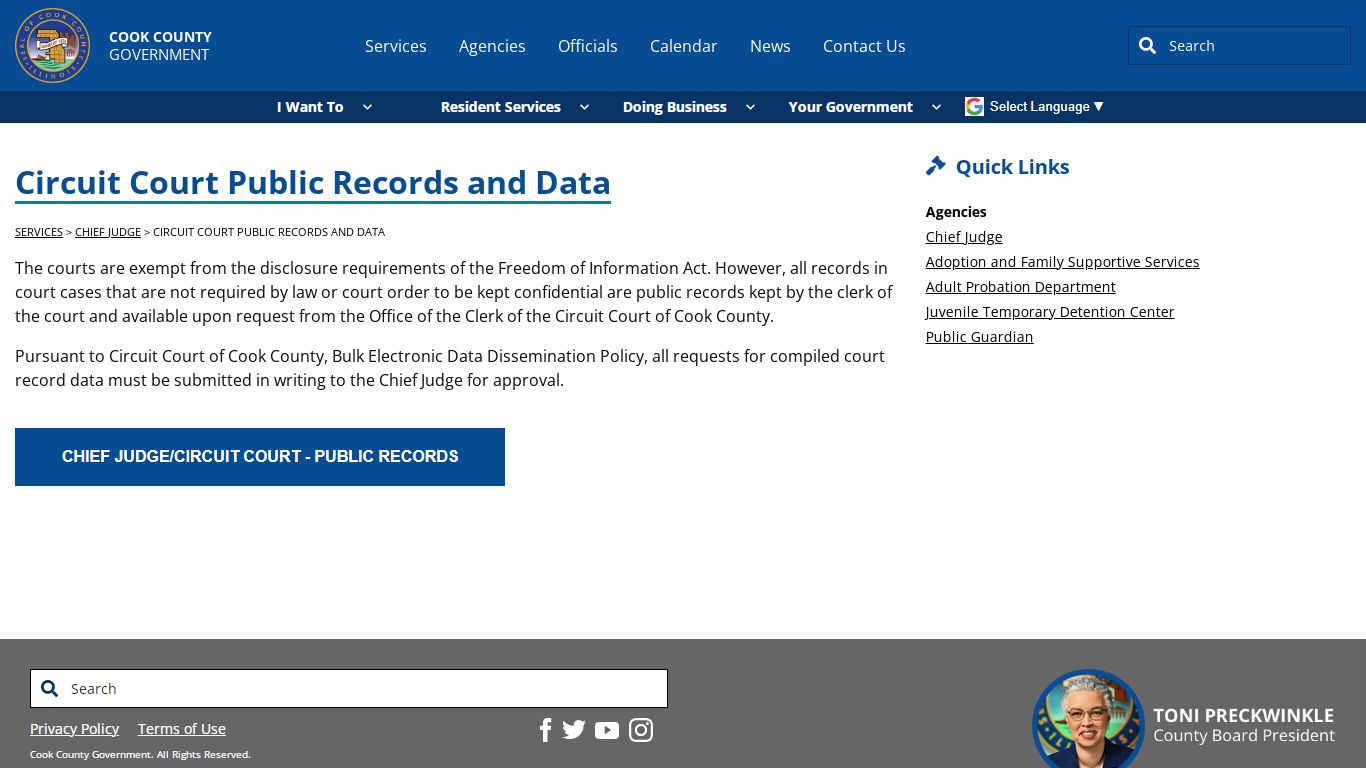 Circuit Court Public Records and Data - Cook County, Illinois